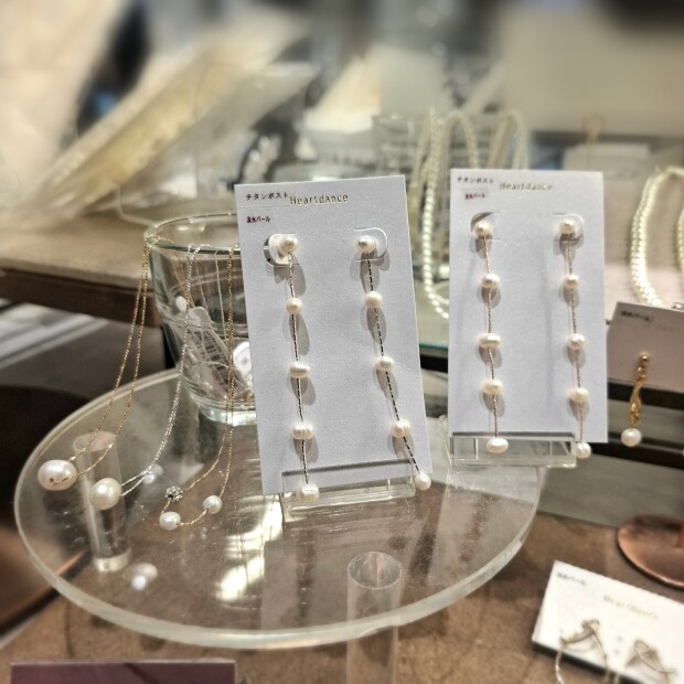 淡水パールピアス ⚪️✨️