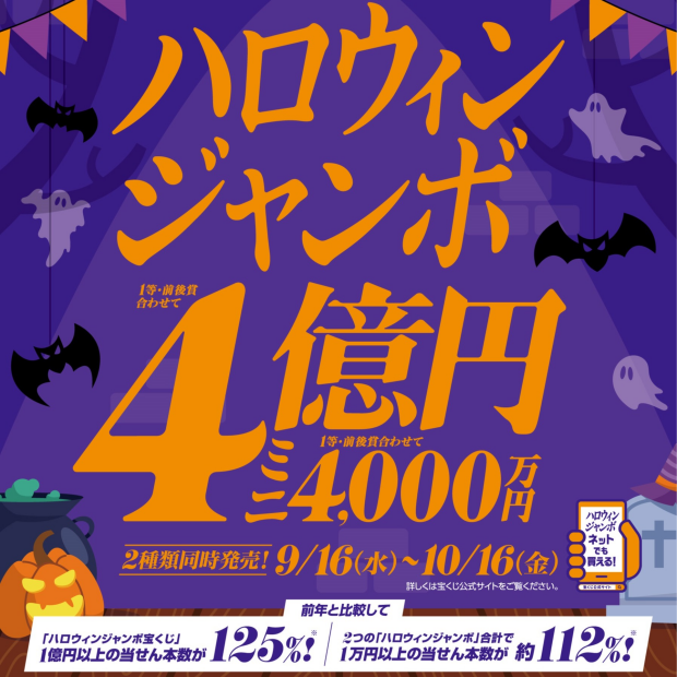 ハロウィンジャンボ宝くじ発売！